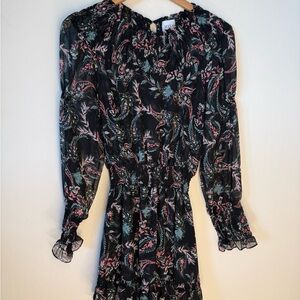 MISA Loss Angeles Pink & Green Floral Cocktail Dress